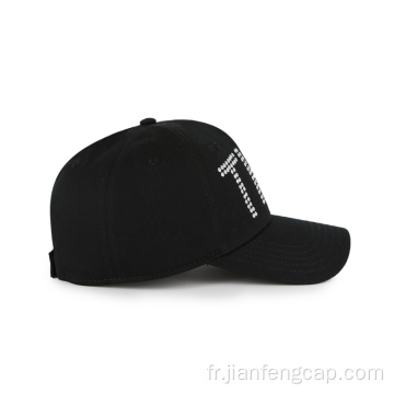 Casquette de baseball personnalisée de qualité unisexe avec décoration en métal